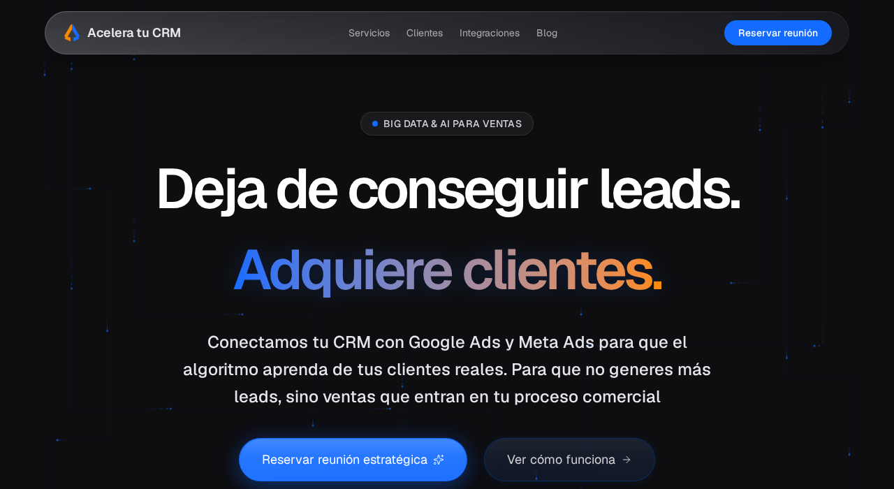 Captura de la web de Acelera tu CRM
