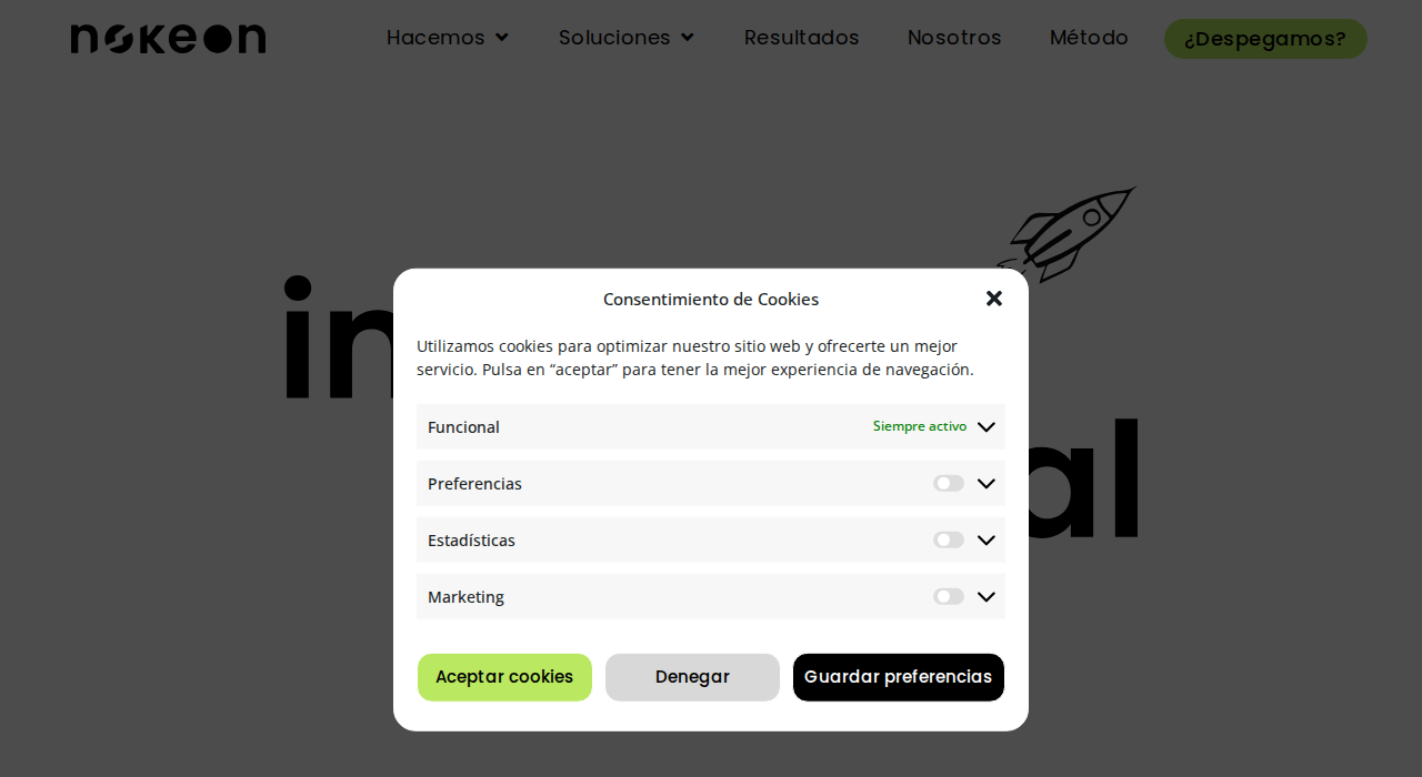 Captura de la web de Nokeon