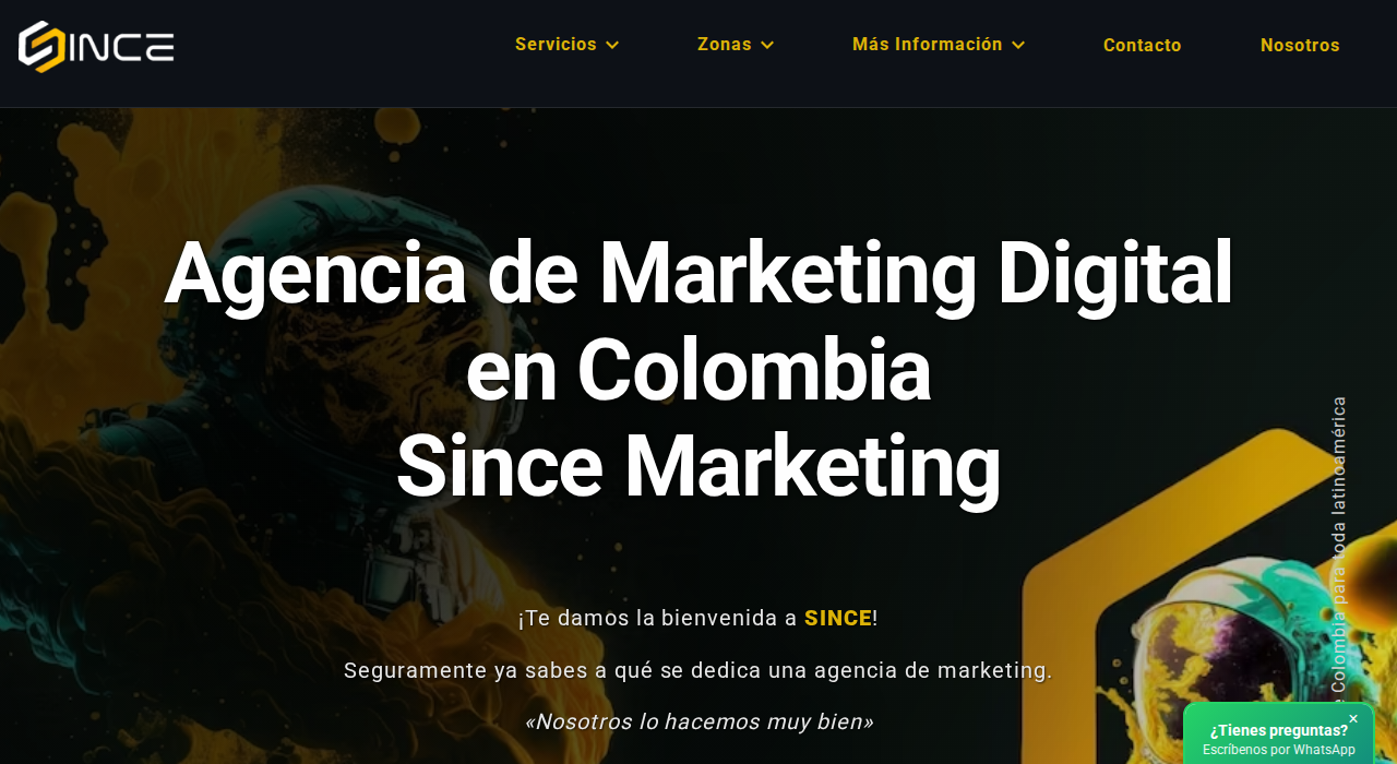 Captura de la web de agencia-since-marketing
