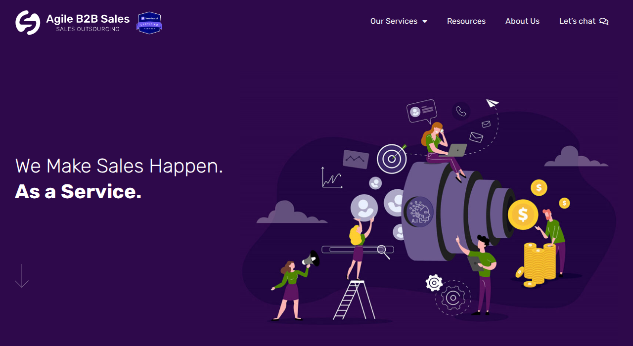 Captura de la web de Agile B2B Sales