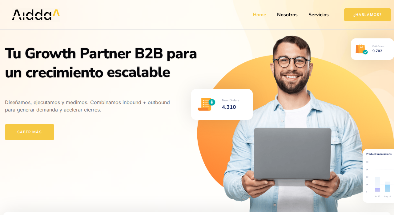 Captura de la web de Aidda