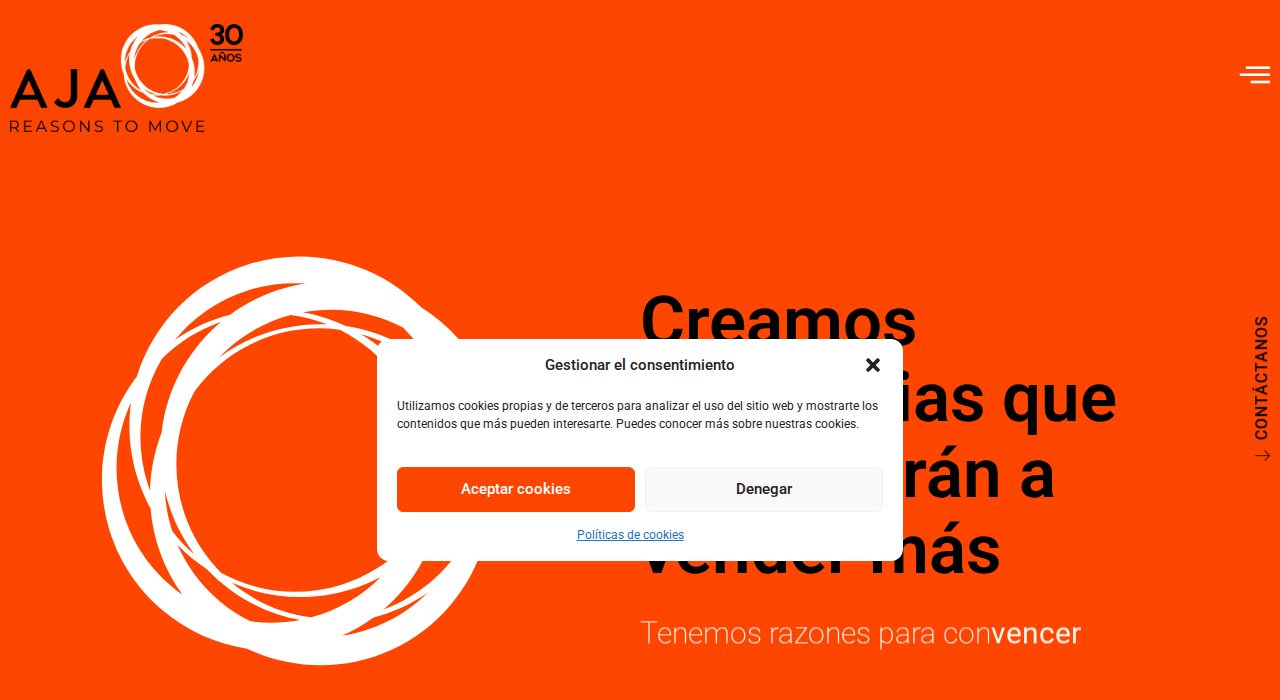 Captura de la web de AJA Publicidad