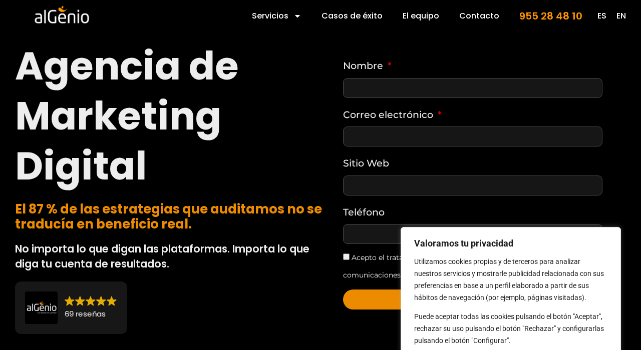 Captura de la web de Algenio