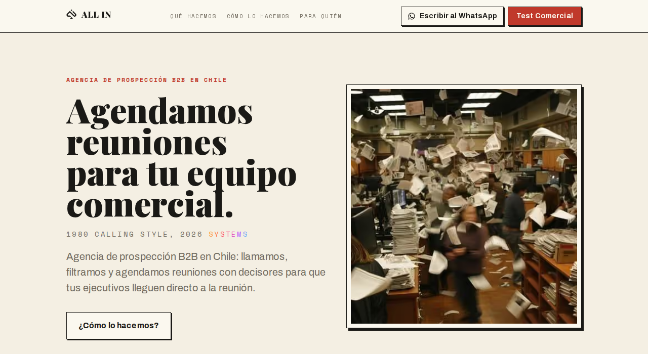 Captura de la web de All In Group