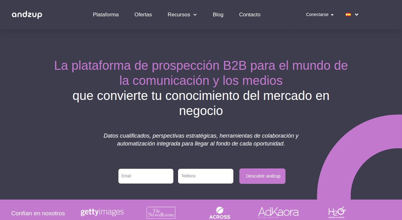 Captura de la web de andzup