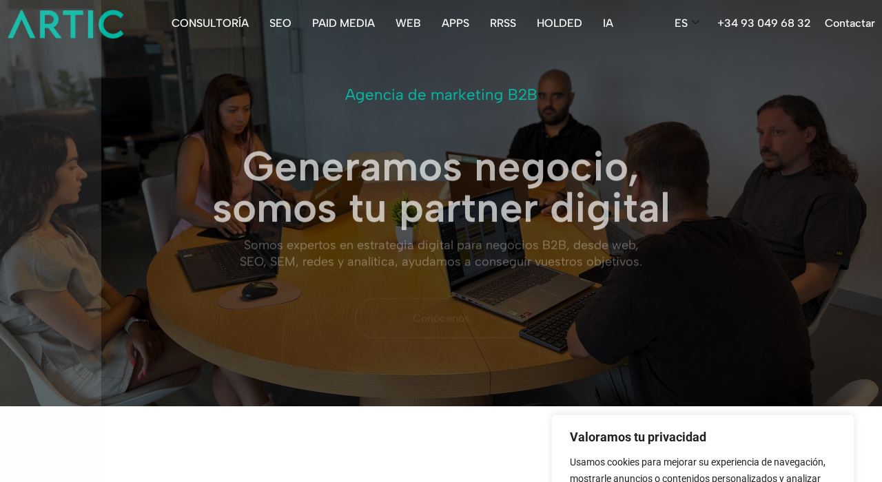 Captura de la web de artic