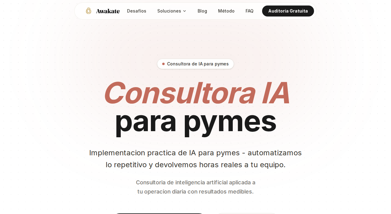 Captura de la web de awakate