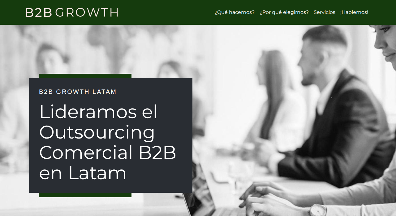 Captura de la web de B2B Growth Latam