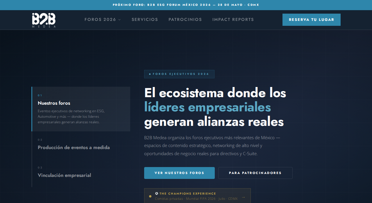 Captura de la web de B2B Medea