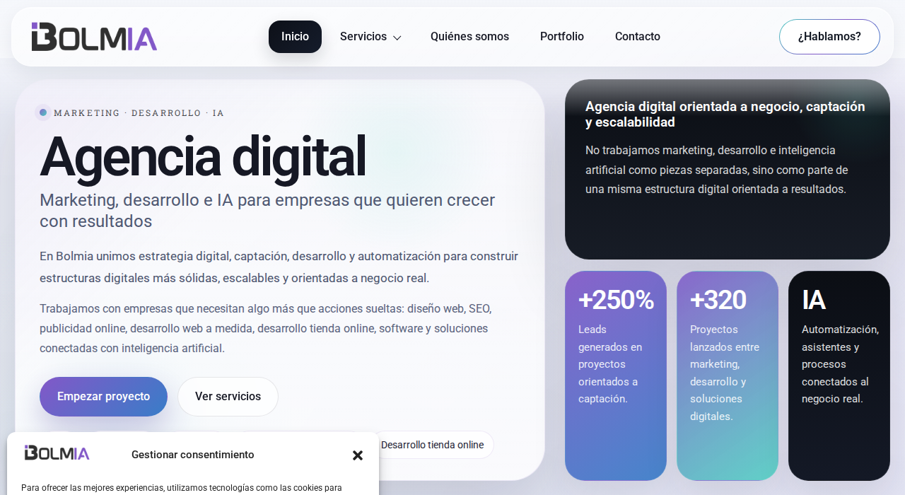 Captura de la web de bolmia