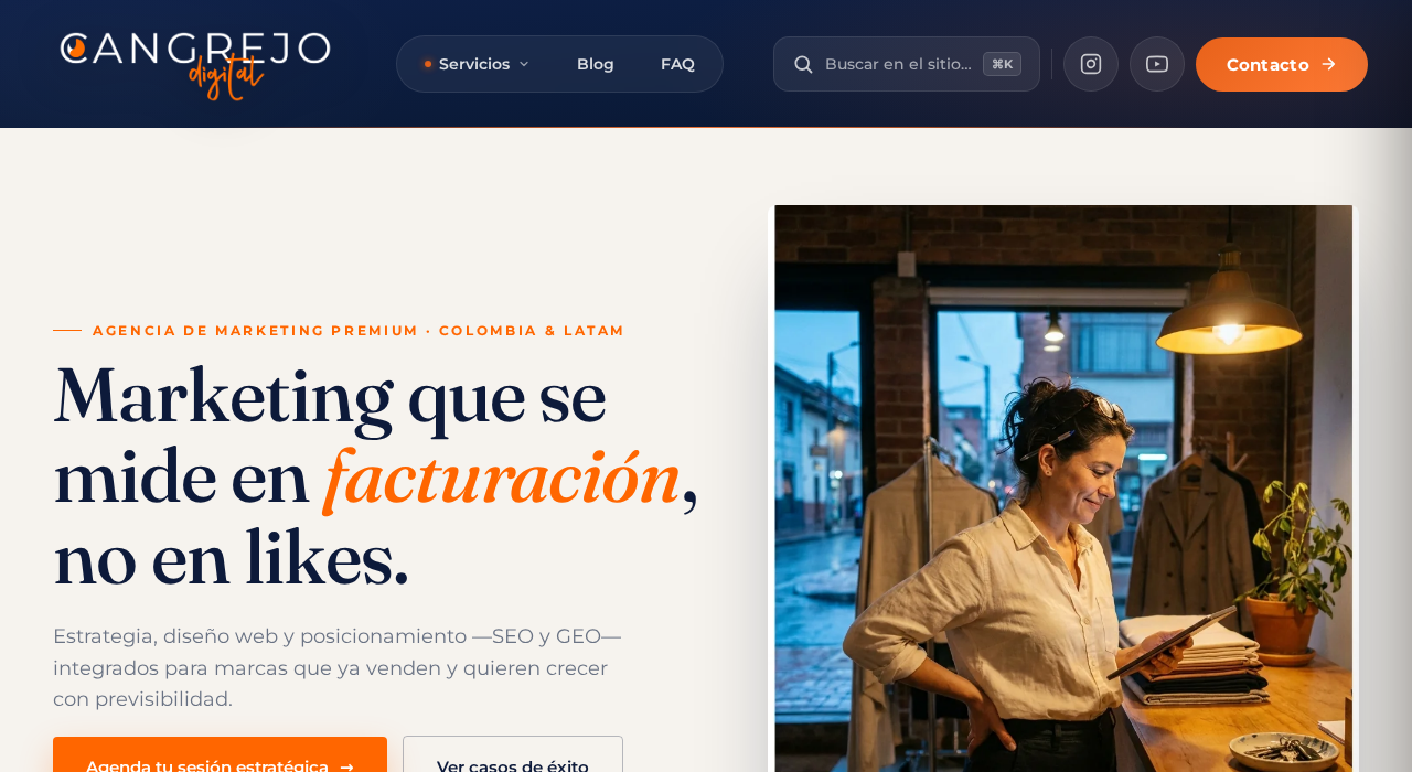 Captura de la web de Cangrejo Digital