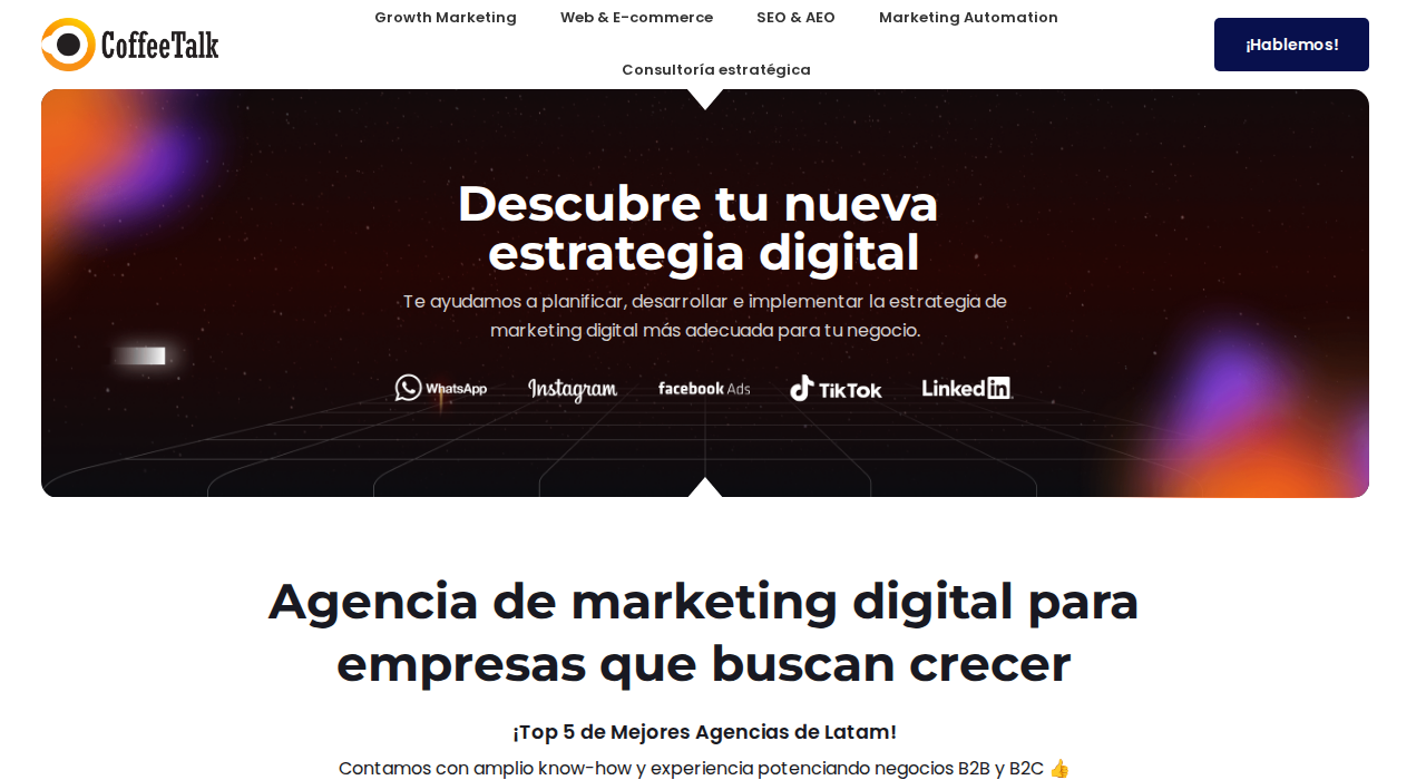 Captura de la web de CoffeeTalk