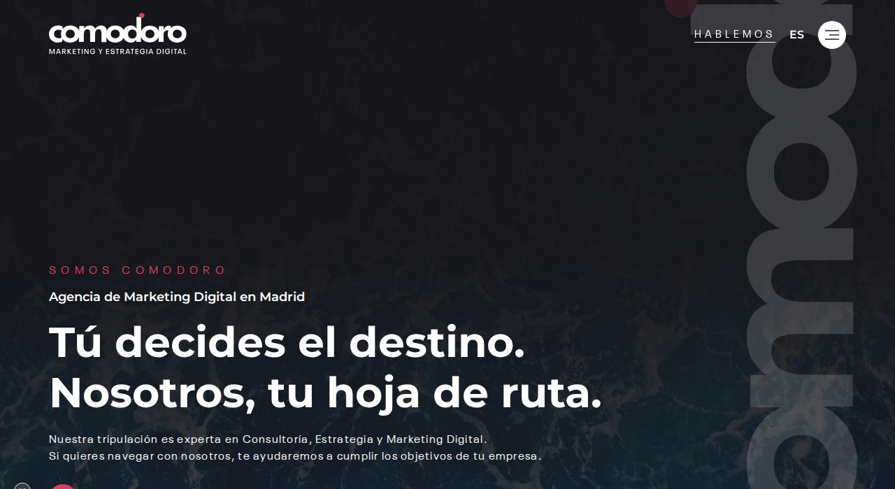 Captura de la web de Comodoro Marketing