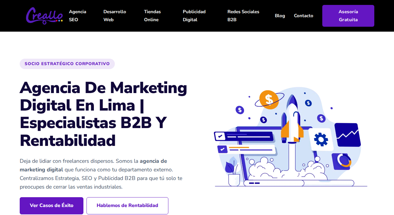 Captura de la web de Creallo