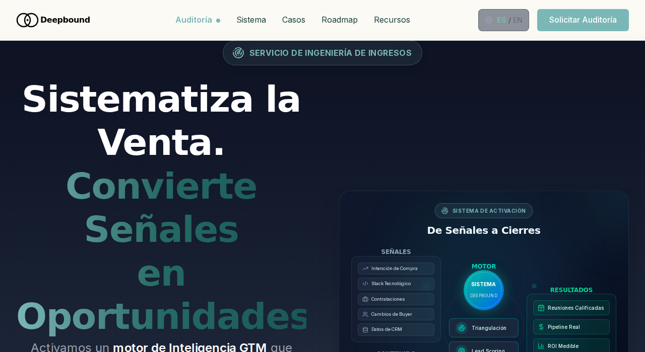 Captura de la web de Deepbound