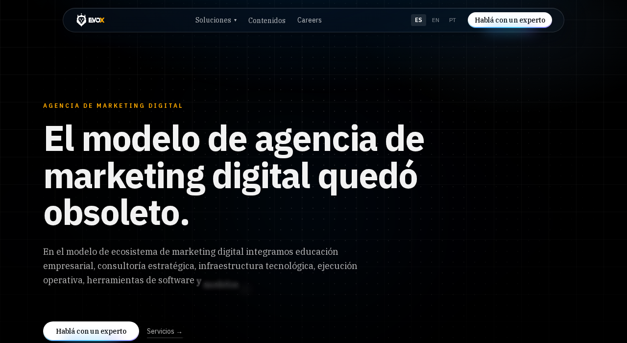 Captura de la web de Evox