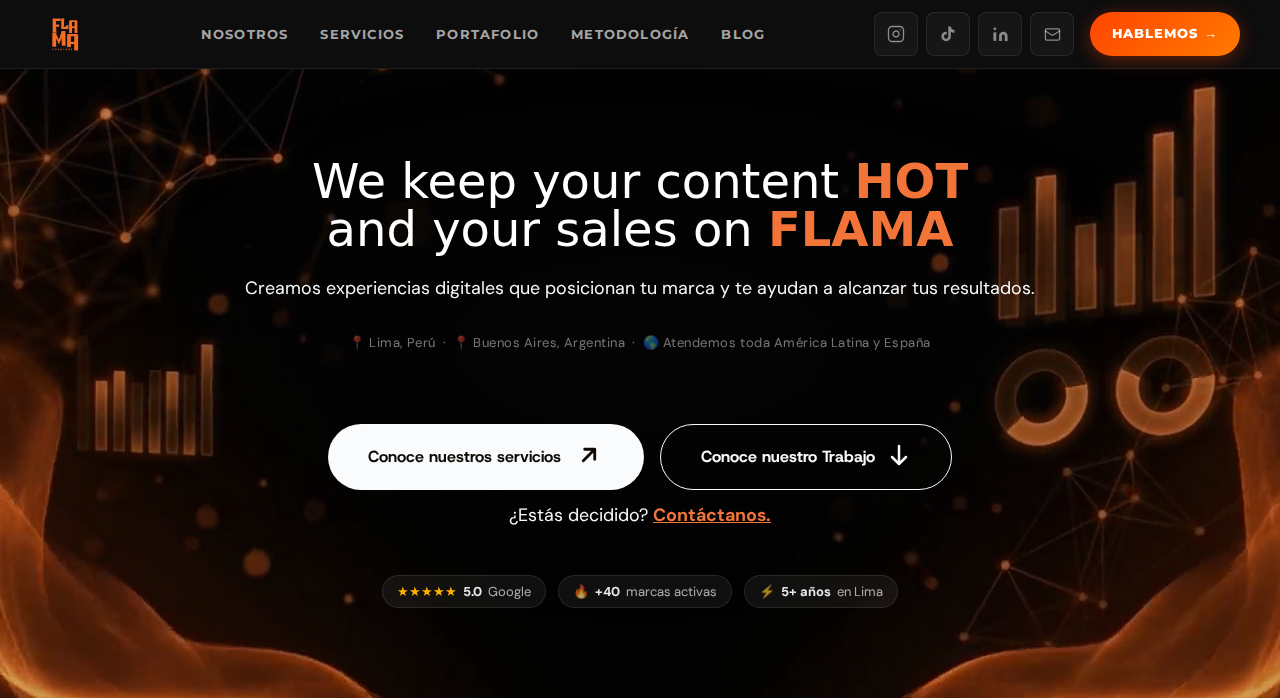 Captura de la web de Flama Creators