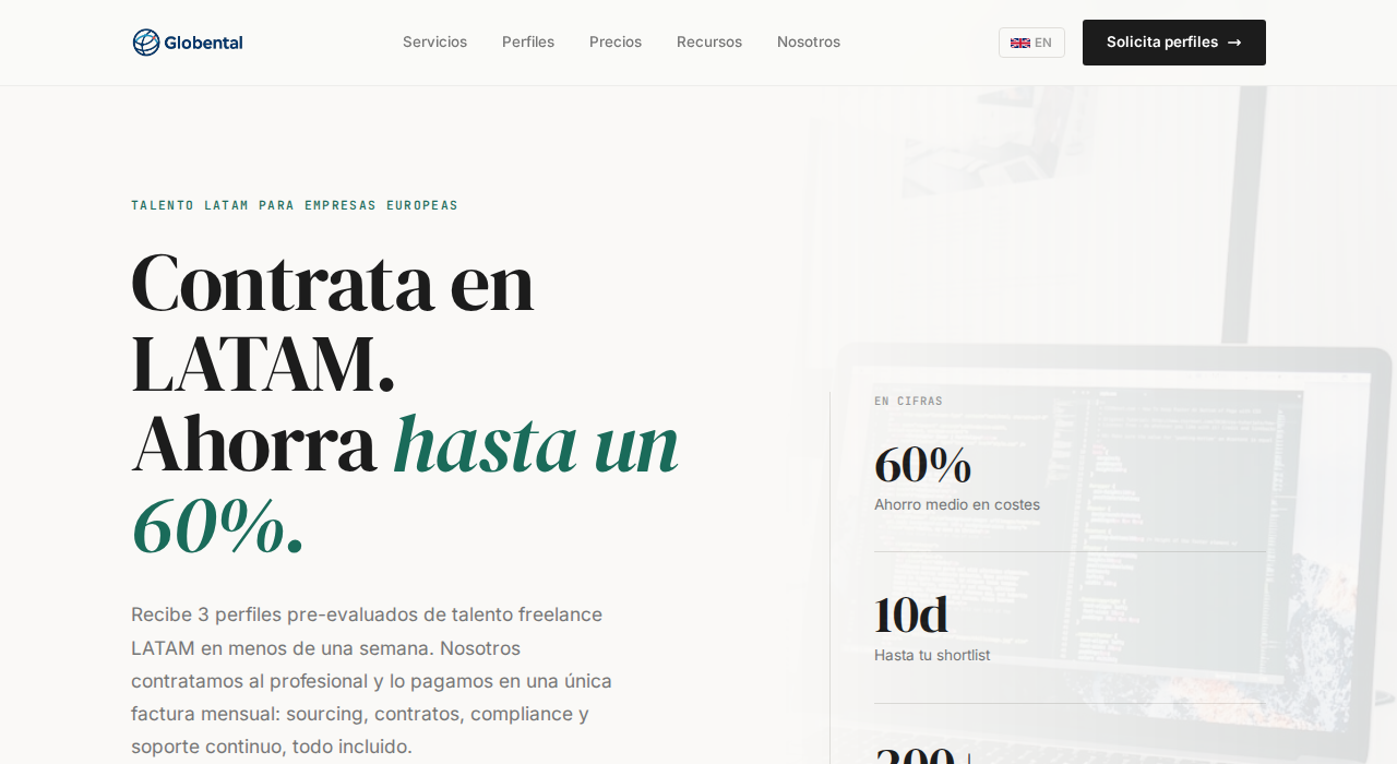 Captura de la web de Globental