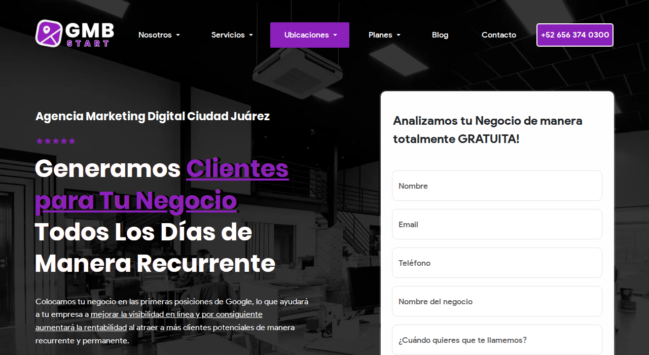 Captura de la web de gmb-start