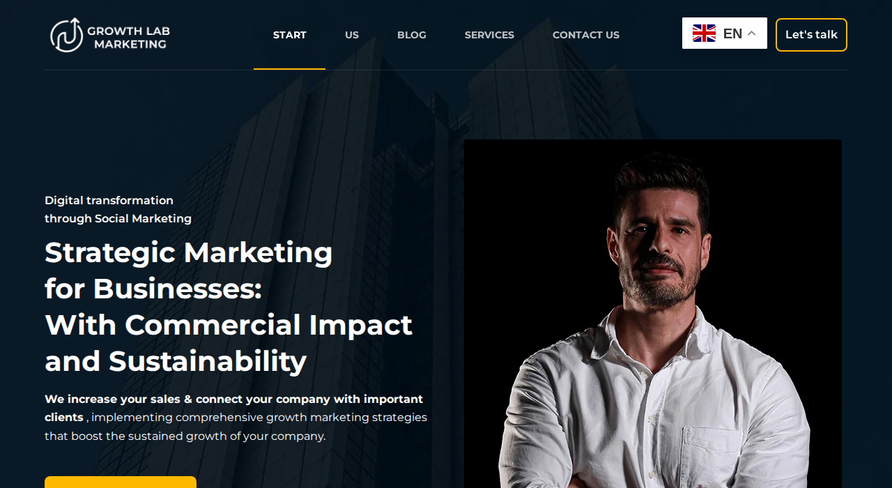 Captura de la web de Growth Lab Marketing 360