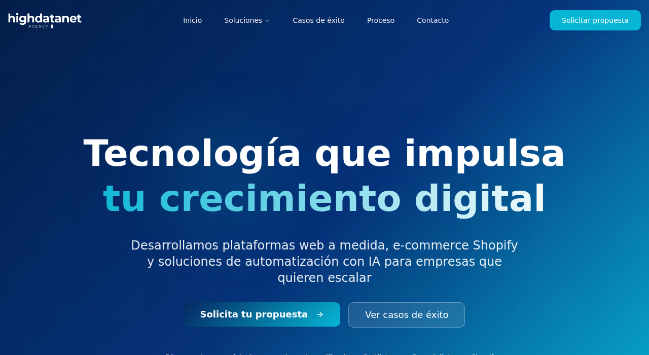 Captura de la web de Highdatanet