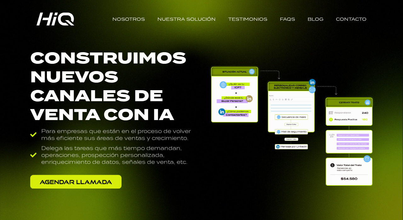 Captura de la web de HiQ Company