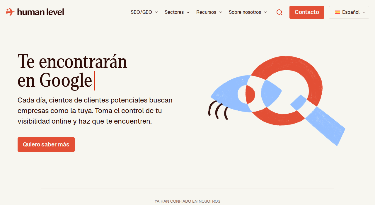 Captura de la web de Human Level