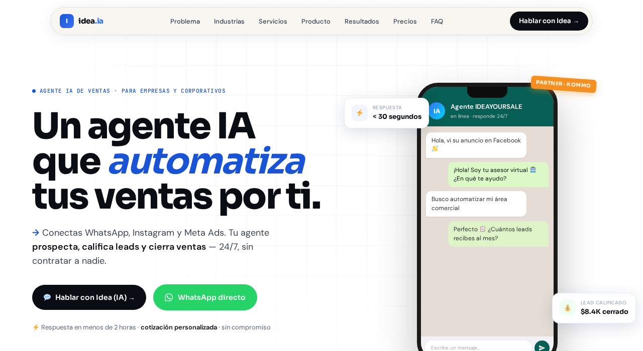 Captura de la web de Idea.ia
