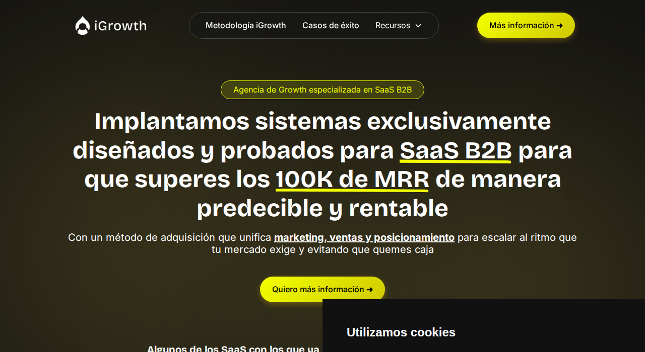 Captura de la web de iGrowth
