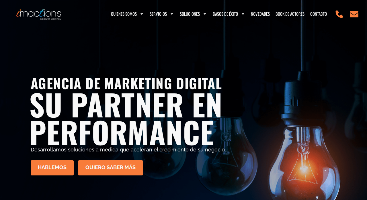 Captura de la web de Imactions