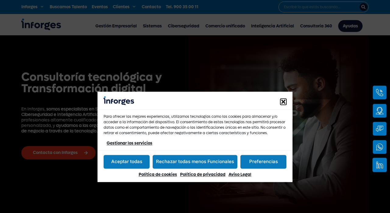 Captura de la web de Inforges