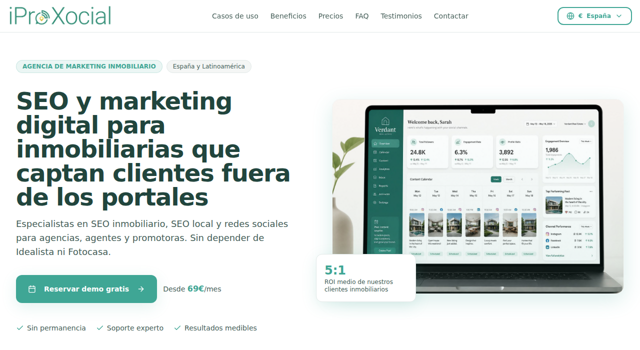 Captura de la web de iProXocial