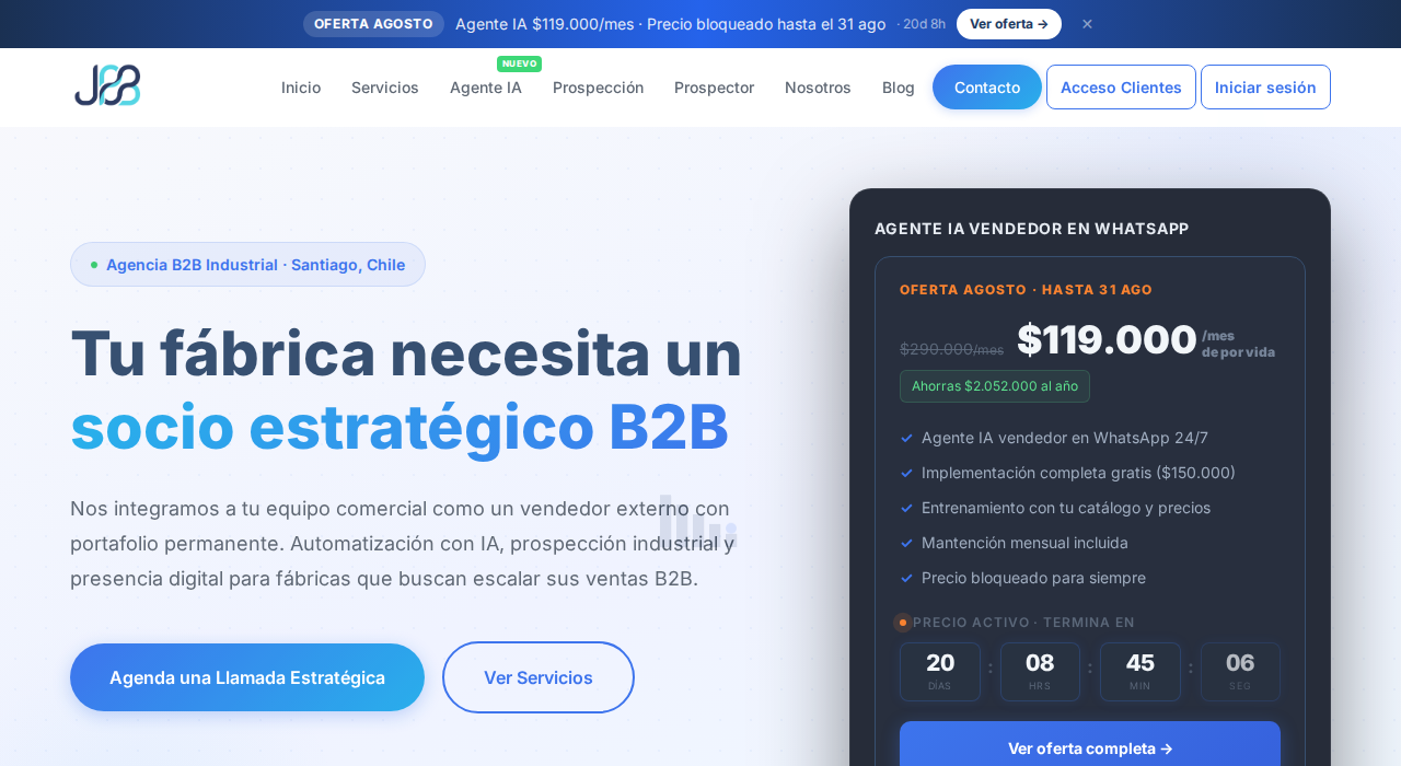 Captura de la web de JPB Marketing