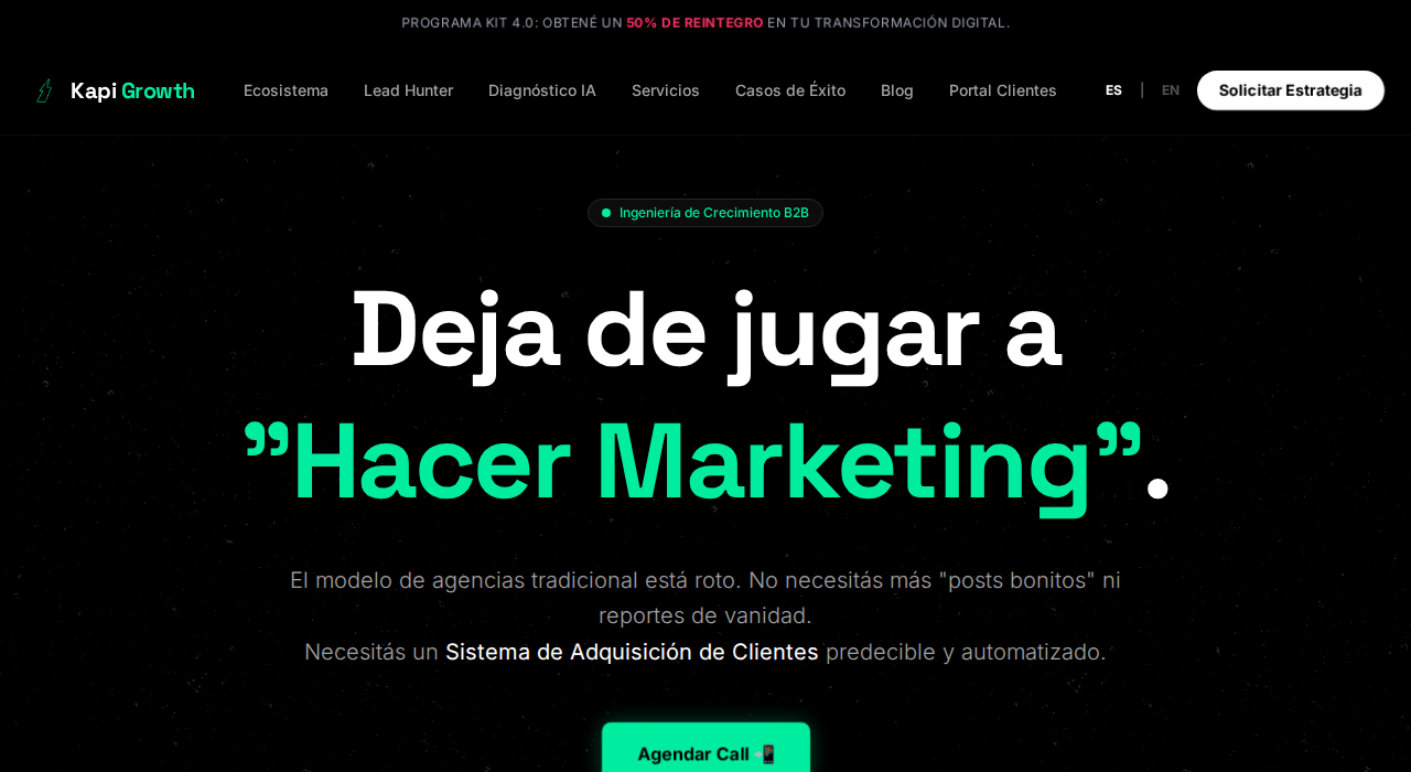 Captura de la web de Kapi Growth Hub