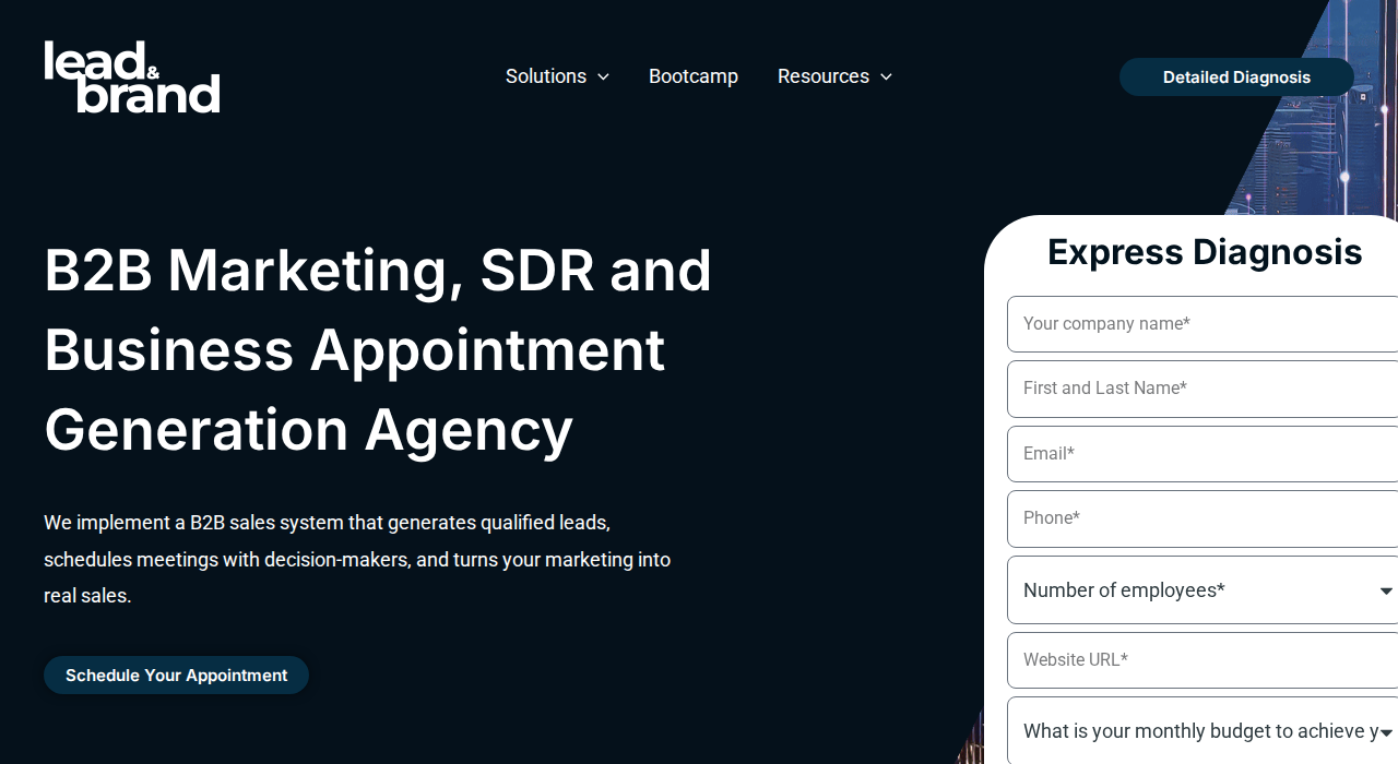 Captura de la web de Lead And Brand