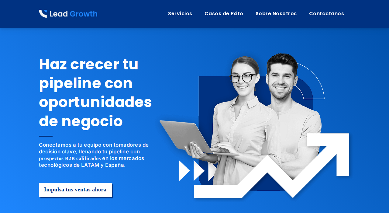 Captura de la web de Lead Growth