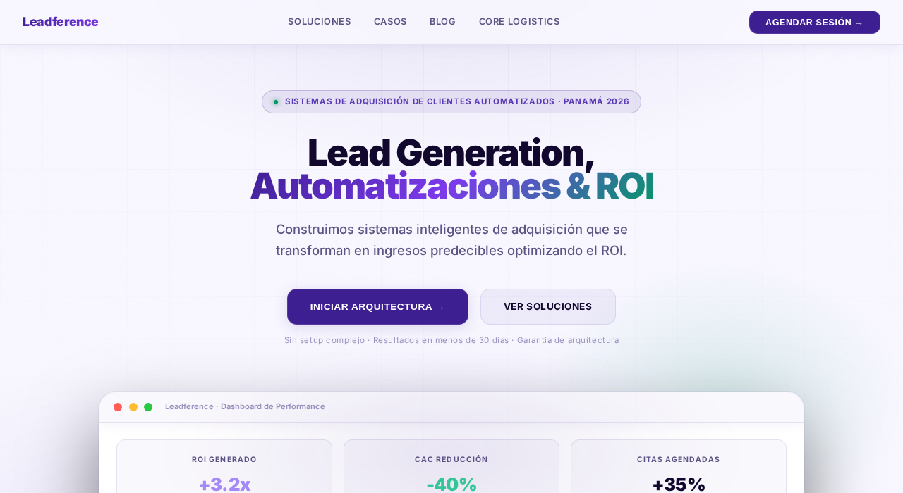 Captura de la web de Leadference