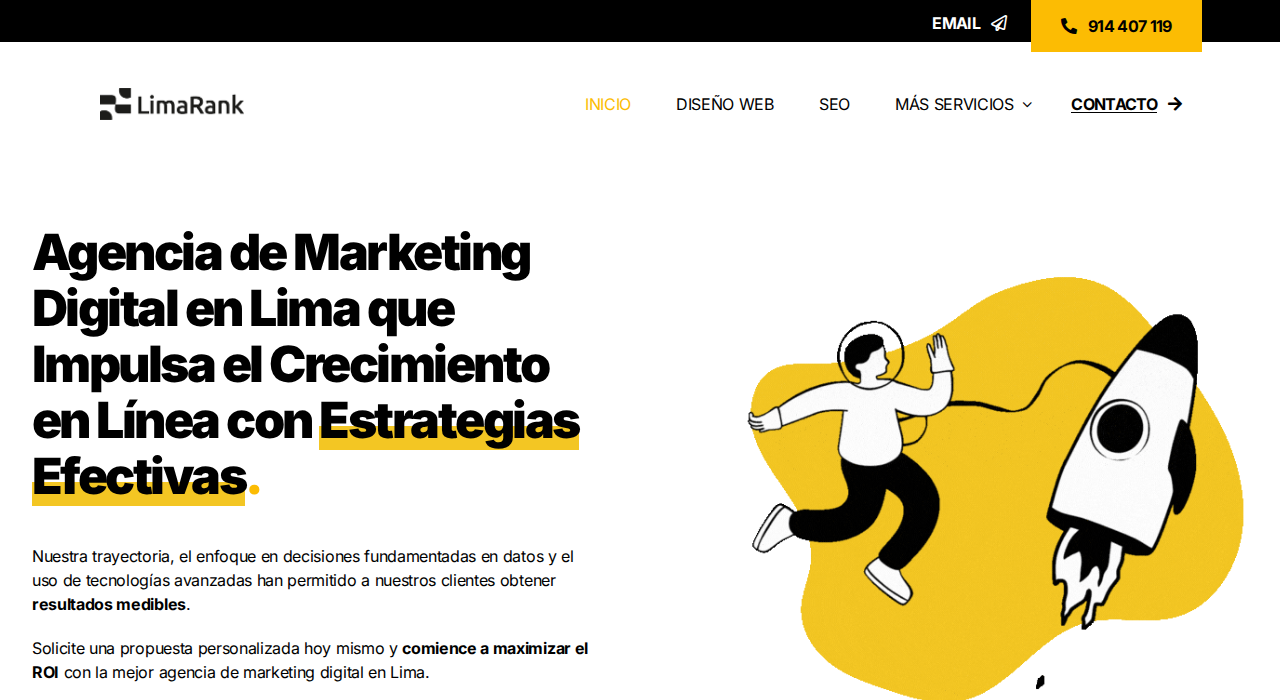 Captura de la web de limarank-agencia-de-marketing-digital