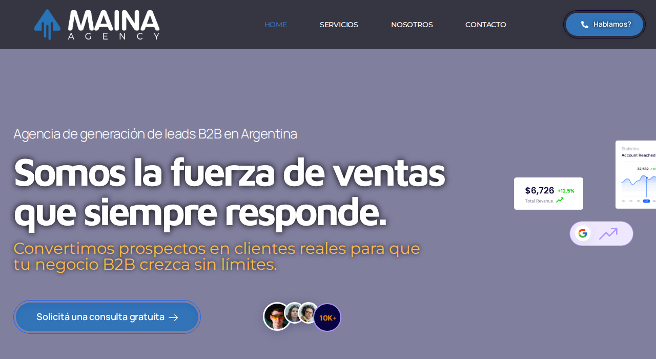 Captura de la web de Maina Agency