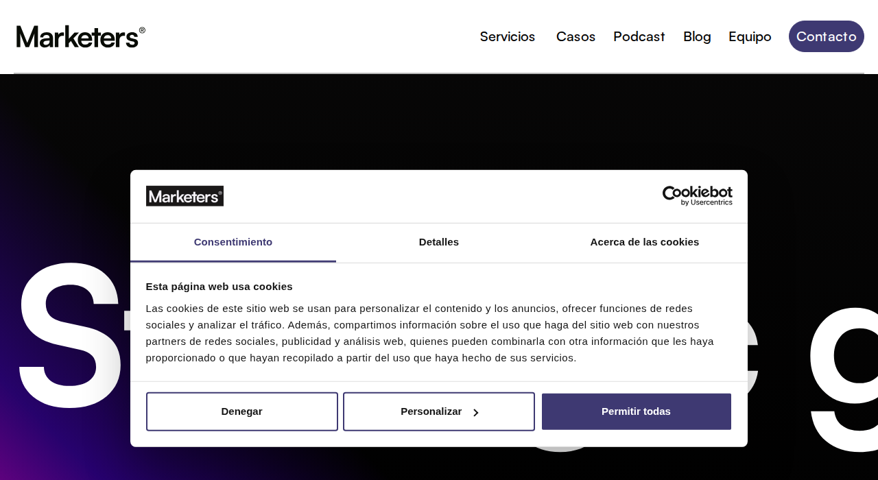 Captura de la web de Marketers Group