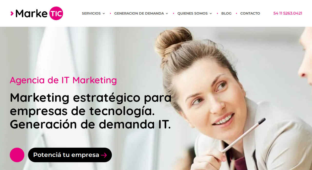 Captura de la web de Marketic