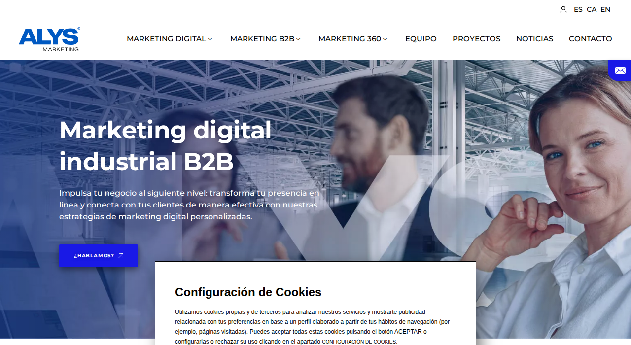 Captura de la web de ALYS Marketing