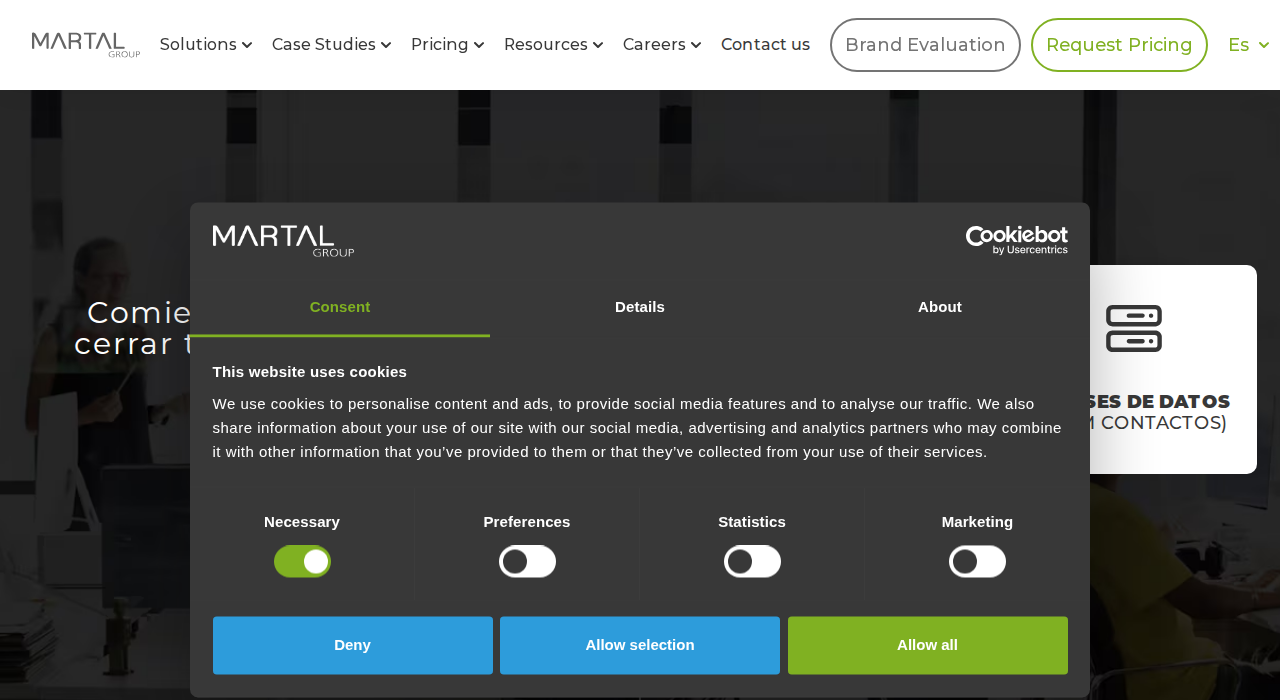 Captura de la web de Martal Group