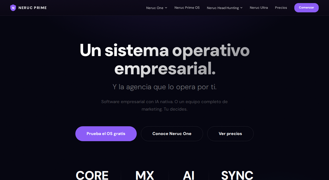 Captura de la web de Neruc Prime
