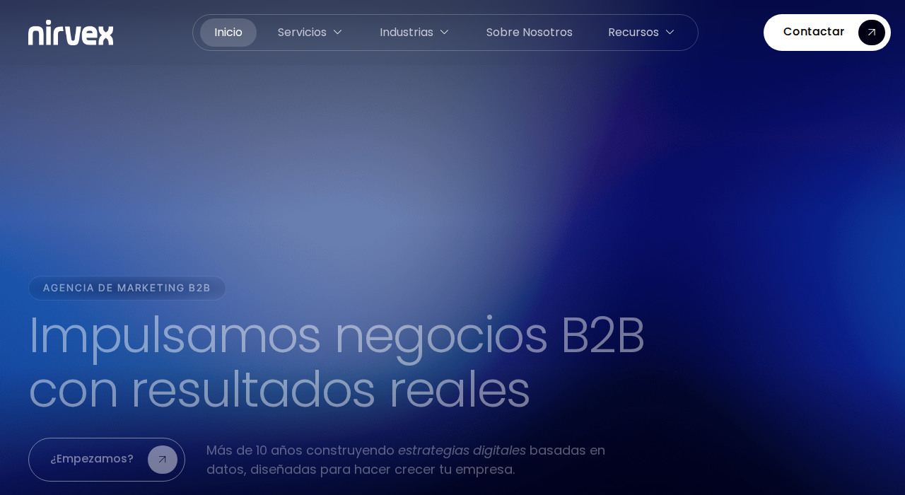 Captura de la web de nirvex