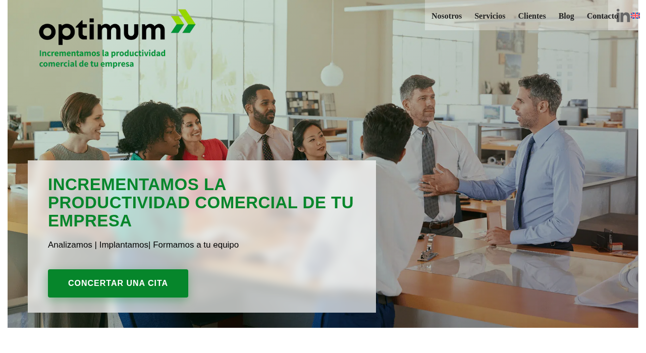 Captura de la web de optimum-ventas