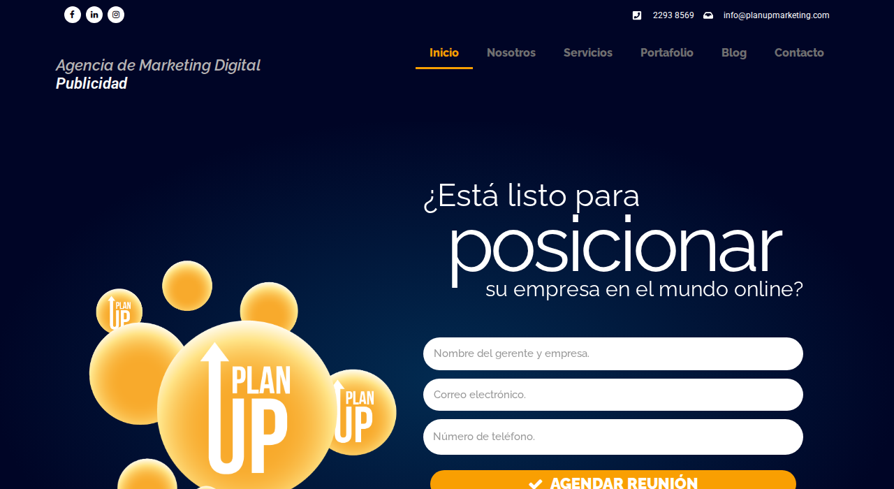 Captura de la web de planup