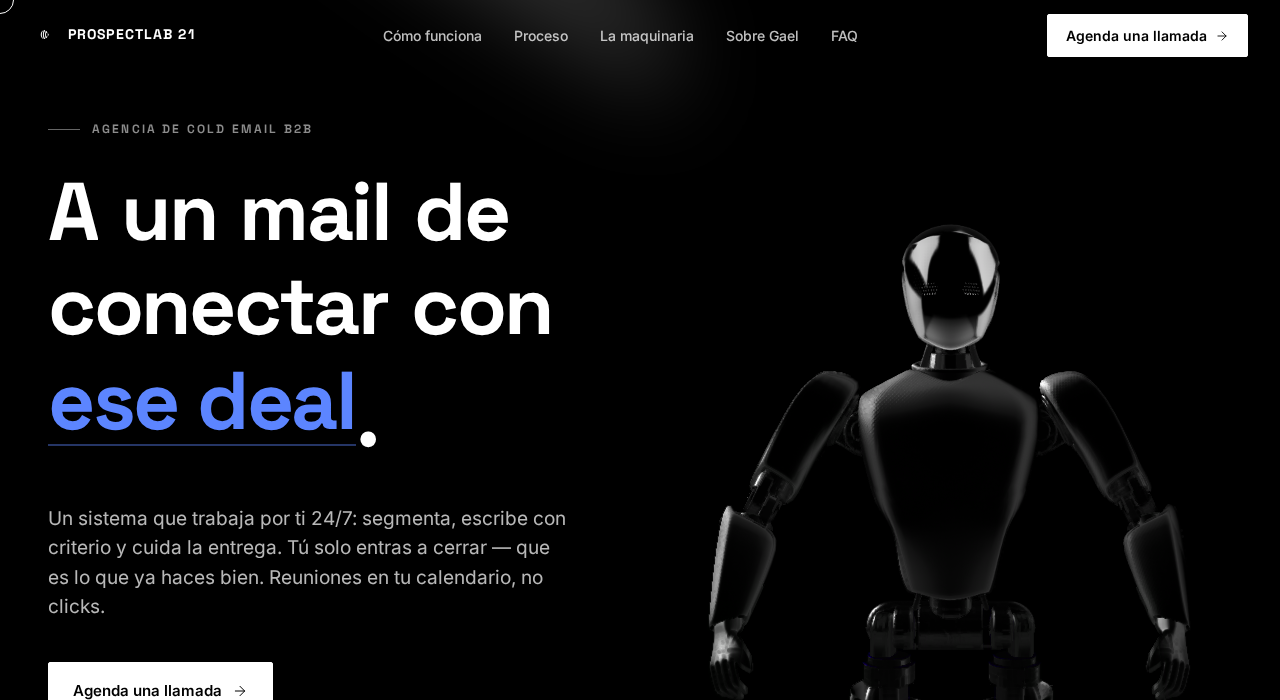 Captura de la web de ProspectLab21