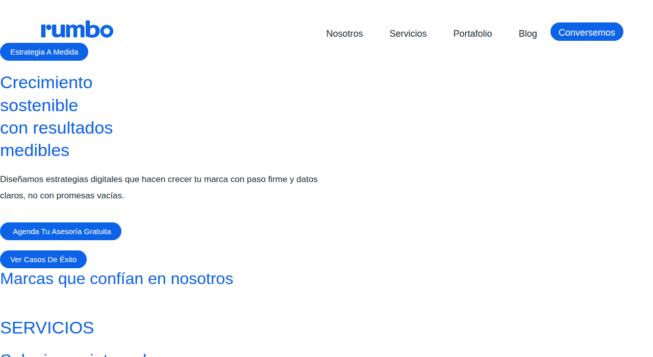 Captura de la web de rumbo-agencia