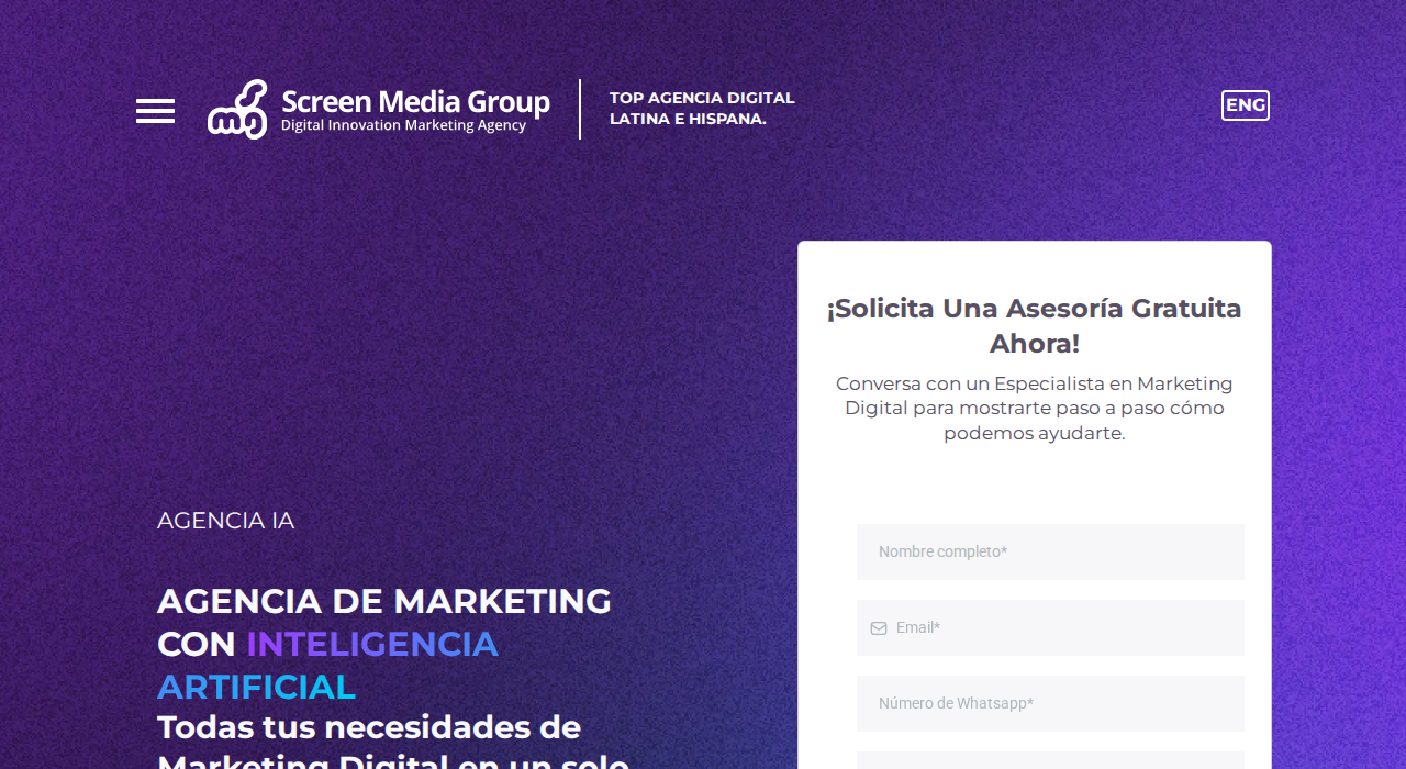 Captura de la web de screen-media-group